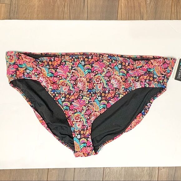 Sunsets Curve London Calling Shoreline Shirred Bikini Swim Bottom Plus Size 26 - Picture 2 of 9